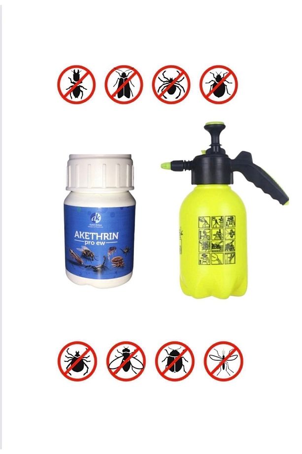 Akethrin Pro 50ml /akrep Çiyan Kırkayak Ilacı / 2lt Basınçlı Ilaçlama Pompası / Eldiven H. - 1