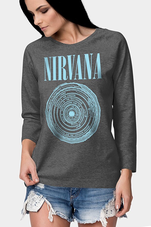 تي شيرت نسائي من القطن الممشط بأكمام طويلة من Circle Circle Nirvana
