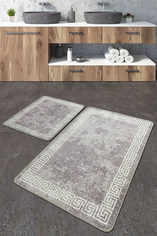 Silencio Banyo Halısı 2'li Set Banyo Paspası Kaymaz Tabanlı Klozet Takımı Djtbanyo - 1