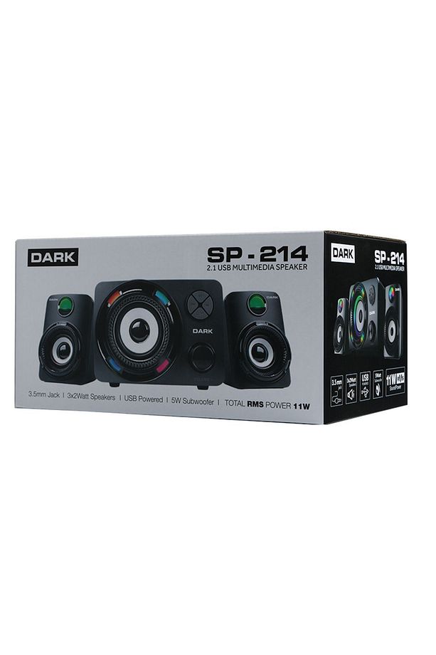 SP-214 11W RMS 7 Farklı Renk Titreşimli LED 2+1 Multimedia Speaker Hoparlör (DK-AC-SP214) - 7