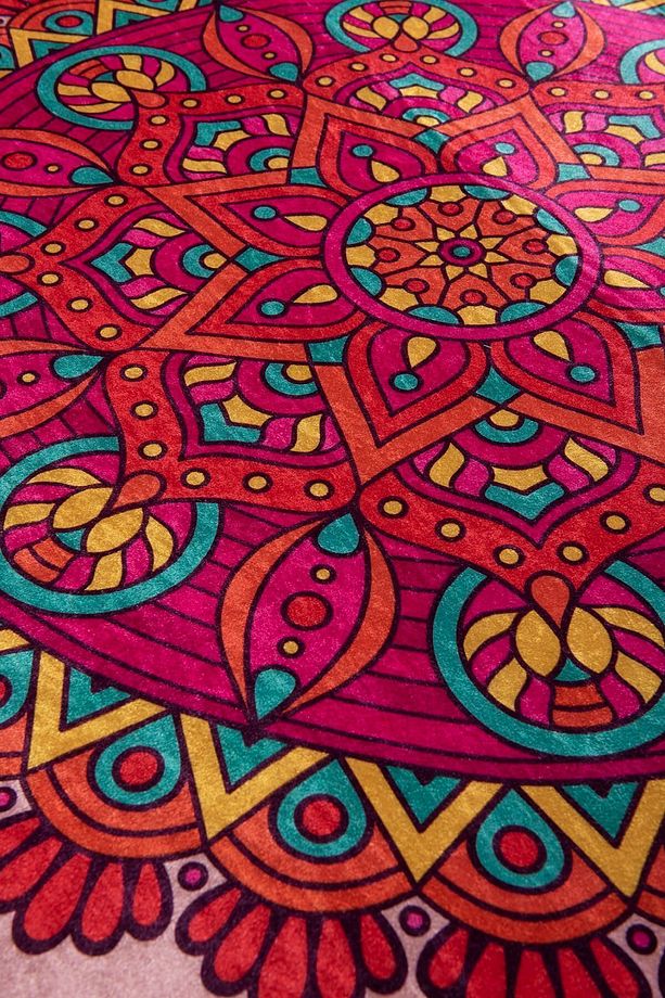 Mandal Renkli Çap 100 Cm Paspas Banyo Djth - 3