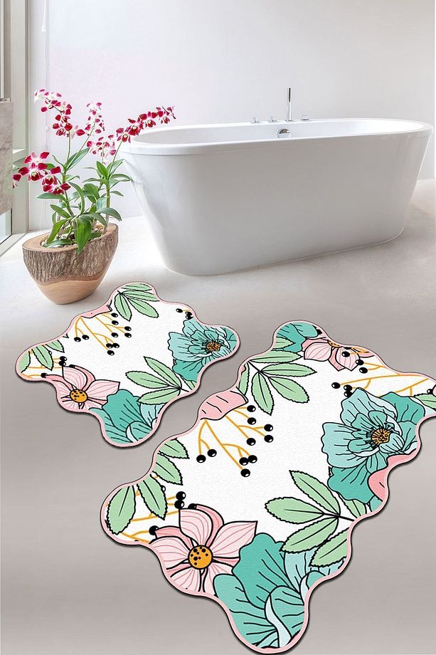Anemon 2'li Set Banyo Halısı Takımı, Klozet Paspası Djtbanyo - 1