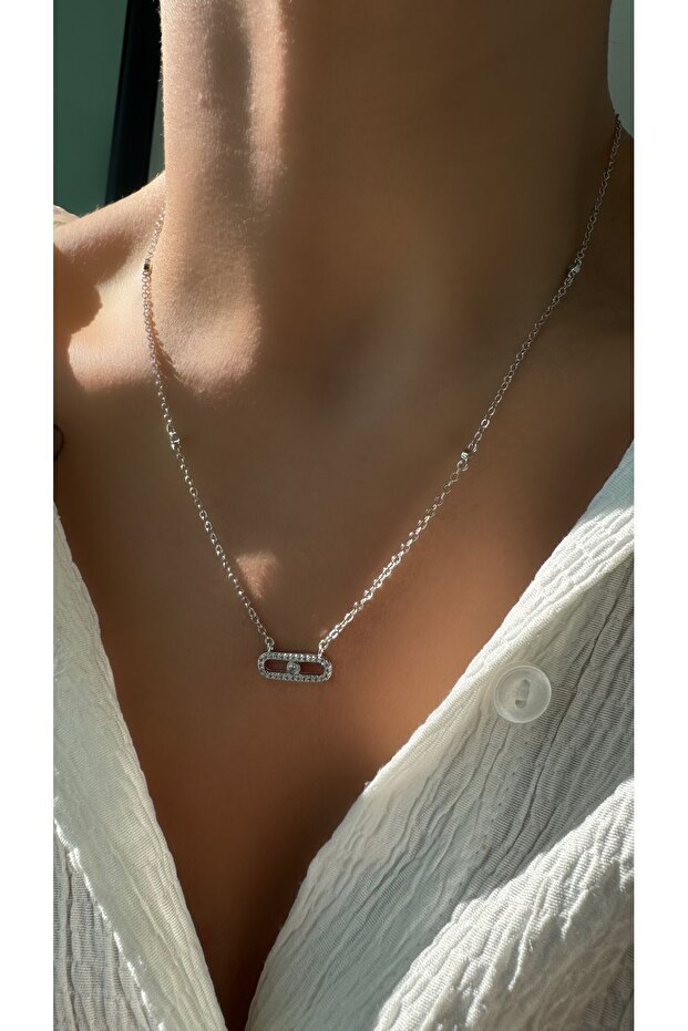 Çelik Gümüş Messika Kolye - 2