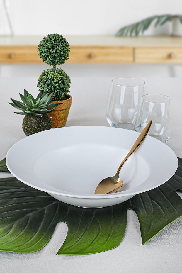 26 Cm Matte White Delta Pasta Plate