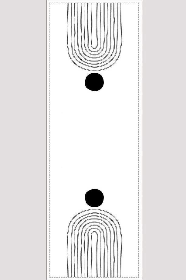 40x140cm Tay Tüyü Süet Dokuma Leke Tutmaz Kumaş Soyut Modern Masa Örtüsü Runner Rnr095 - 2
