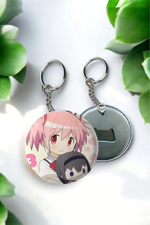 Puella Magi Madoka Magica Anime Button Opener Badge Keychain 44 mm