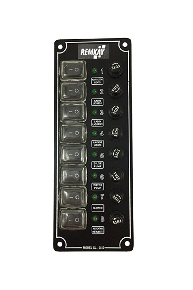 Tekne Sigorta Paneli, Karavan Sigorta Paneli, Switch Panel, 8'li, 80x215mm - 1