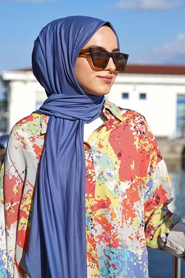 Light Blue Combed Shawl