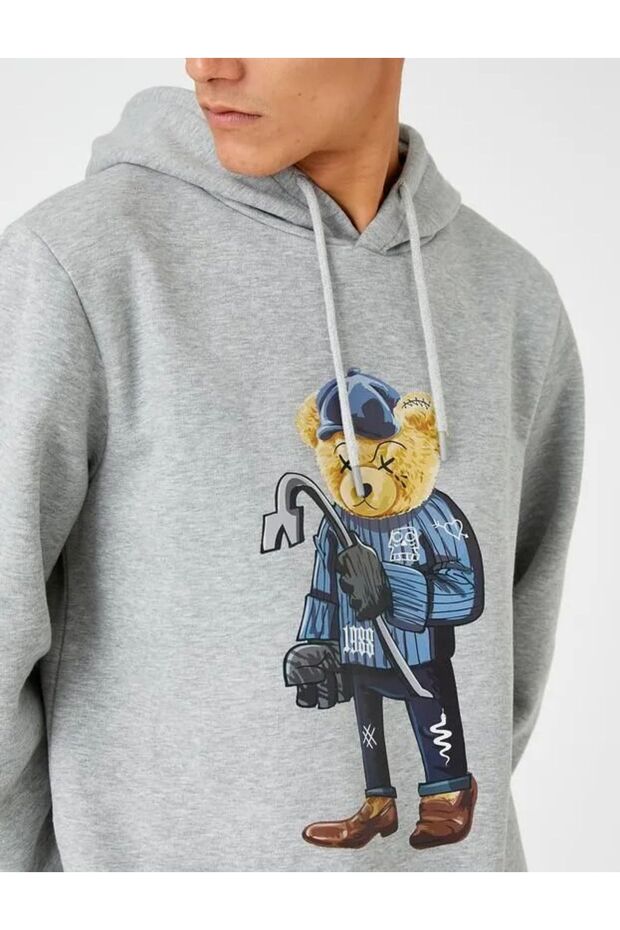 Erkek Basic Kapşonlu Sweat - 5
