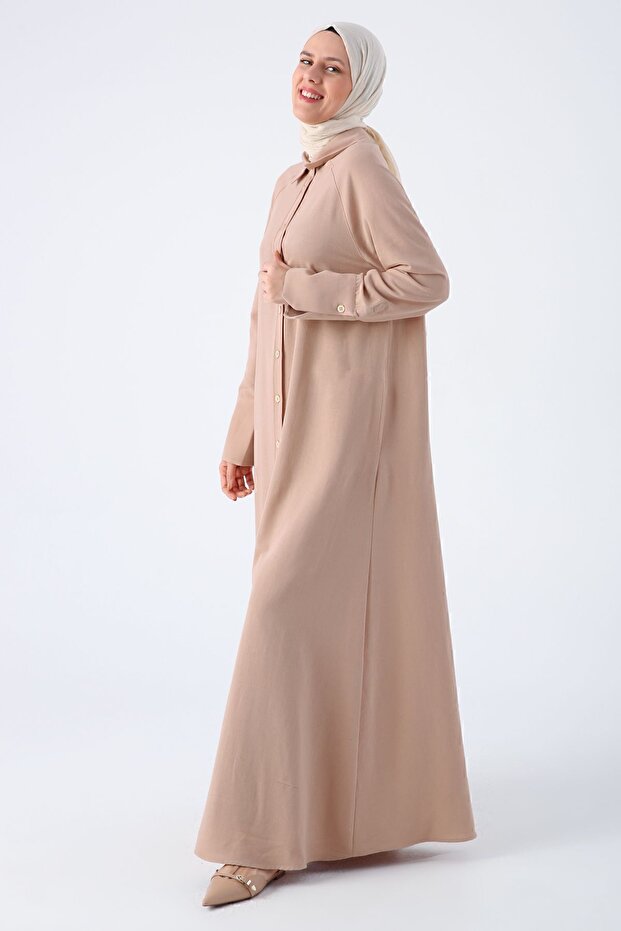 Tmavě béžové raglánové povlečení s rukávy Abaya - 3
