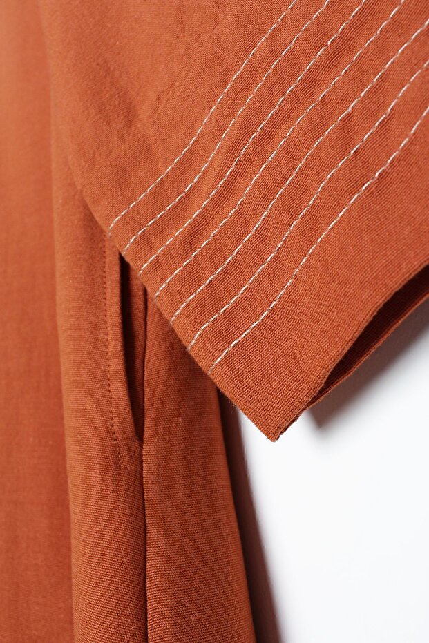 Dlaždicový mandarinkový límec Abaya s detailem prošívání - 5