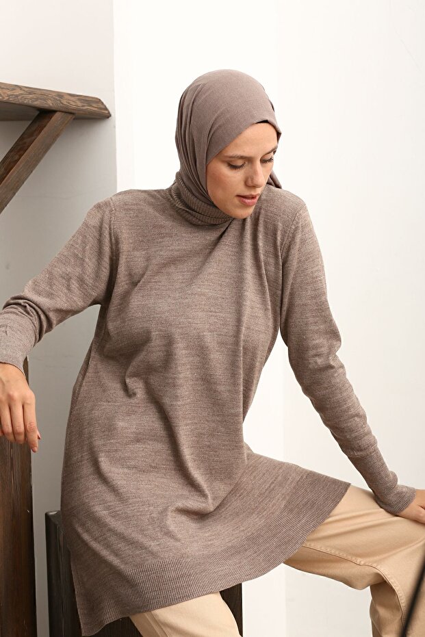 Mink Turtleneck Knitwear Tunic
