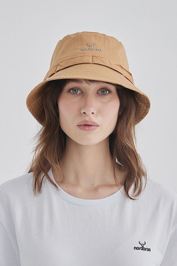Intre Camel Unisex Logolu Yazlık Kova Şapka Geniş Pamuklu Iç Astarlı Detaylı Trend Spor Bucket - 1
