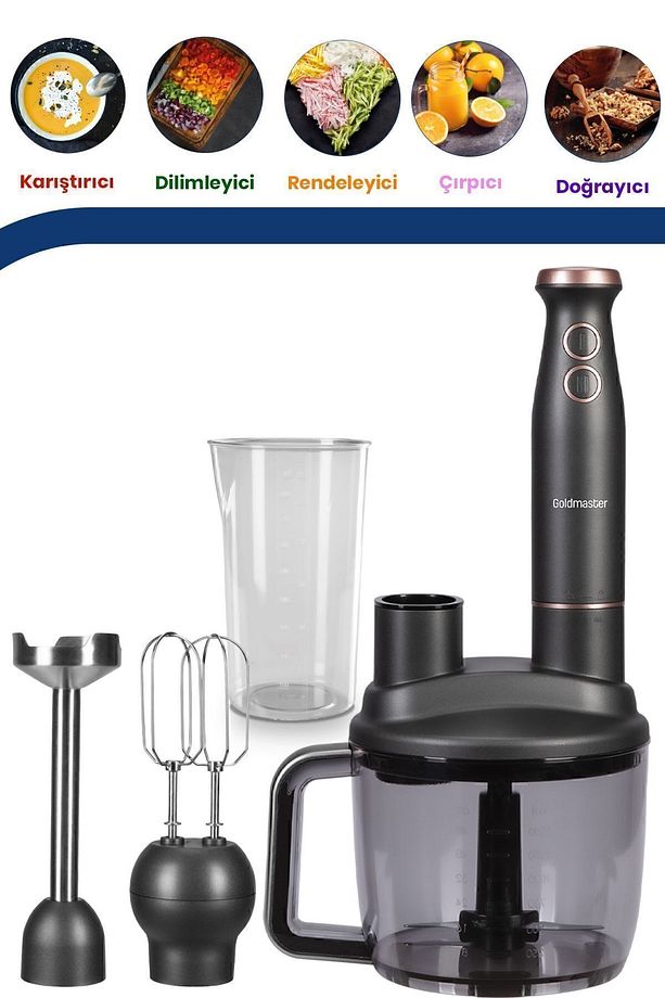 Bestrobot Antrasit 1500 Watt 5 In 1 Mutfak Robotu Multi Blender Seti - 3