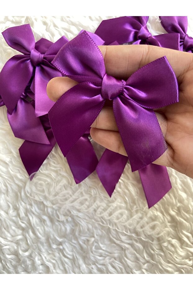 10Pcs - Satin Bow - Purple – Ribbon – Ribbon