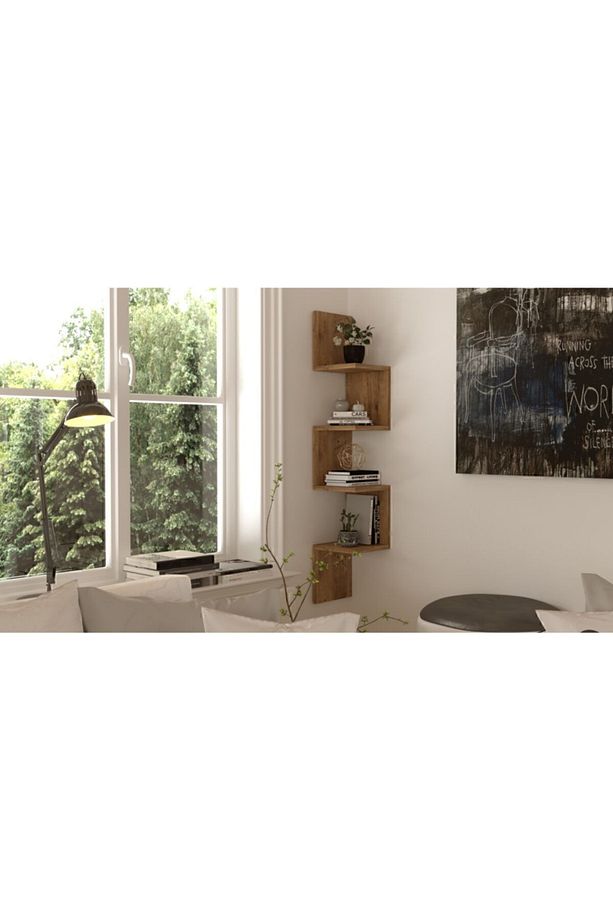 Shelf R9 Modern Duvar Rafı Kitaplık Atlantik Çam - 3