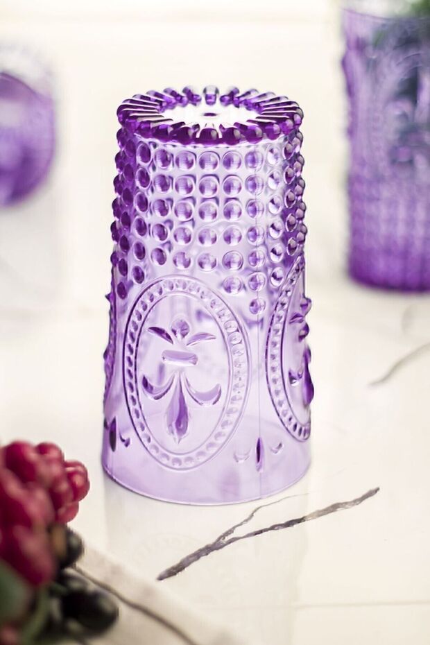 Akrilik Mor Uzun Bardak & Su Meşrubat Bardağı 750 ml ( Cam Değildir ). - 3