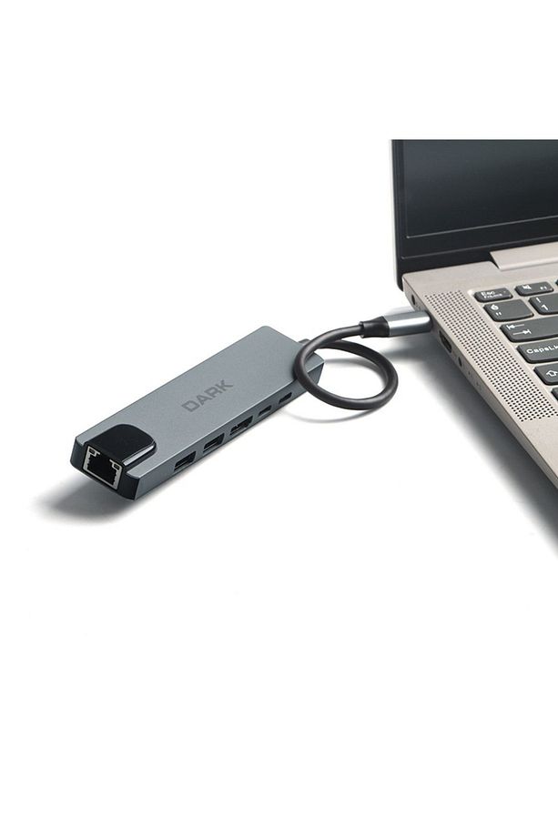 6 in 1 USB 3.2 Type-C to Ethernet / Hdmi / USB-C PD 100W Macbook & Notebook için Port Çoklayıcı Hub - 4
