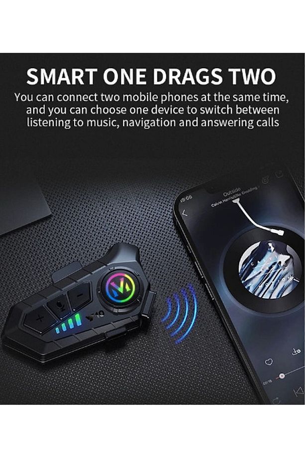 Y10 Kask Kulaklık Bluetooth Motosiklet Kulaklık 5,3 Bluetooth Intercom Motorsiklet Kulaklık - 2