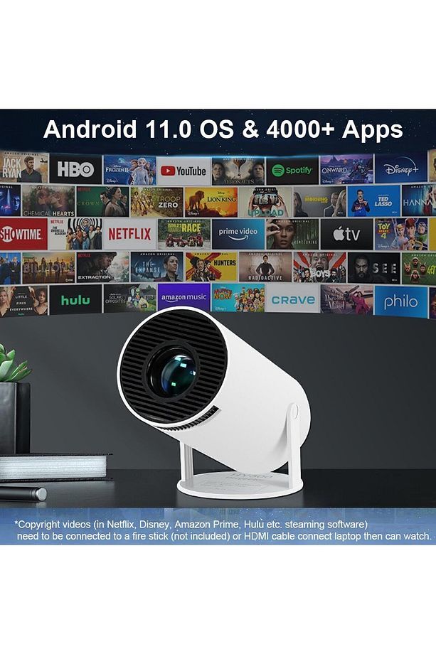 Samsung Tabanlı Mini Taşınabilir Projektör Wifi 4-6 K - 1
