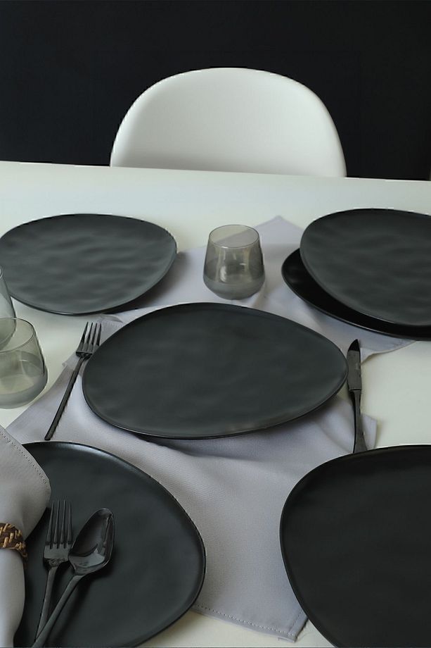 Mat Siyah Trior Servis Tabağı 32 Cm 6 Adet 956 - 3