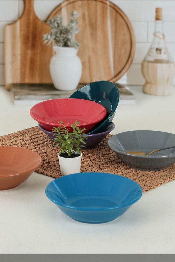 Mixed Hitit Yemek Tabağı 18 Cm 6 Adet 406-620 - 1