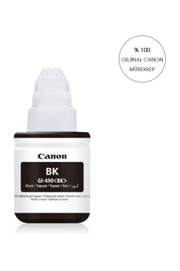 Orijinal 4 Renk G1400-G2400-G3400-GI 490 Yazıcılar için uyumlu Mürekkep 135 ml Siyah - 1