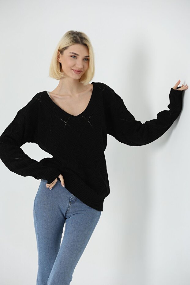 OVERSİZE AJURLU KAZAK - 4