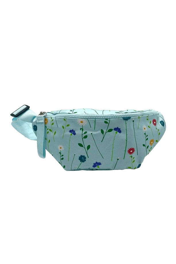 Bebe Mavi Çiçek Desen Bel Çantası/su Geçirmez Kumaş/unisex/geniş Iç Hacim - 4