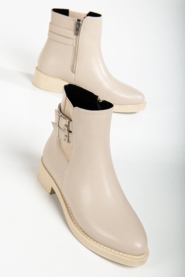 Women's Thermo Flat Sole Boots with Two Buckles