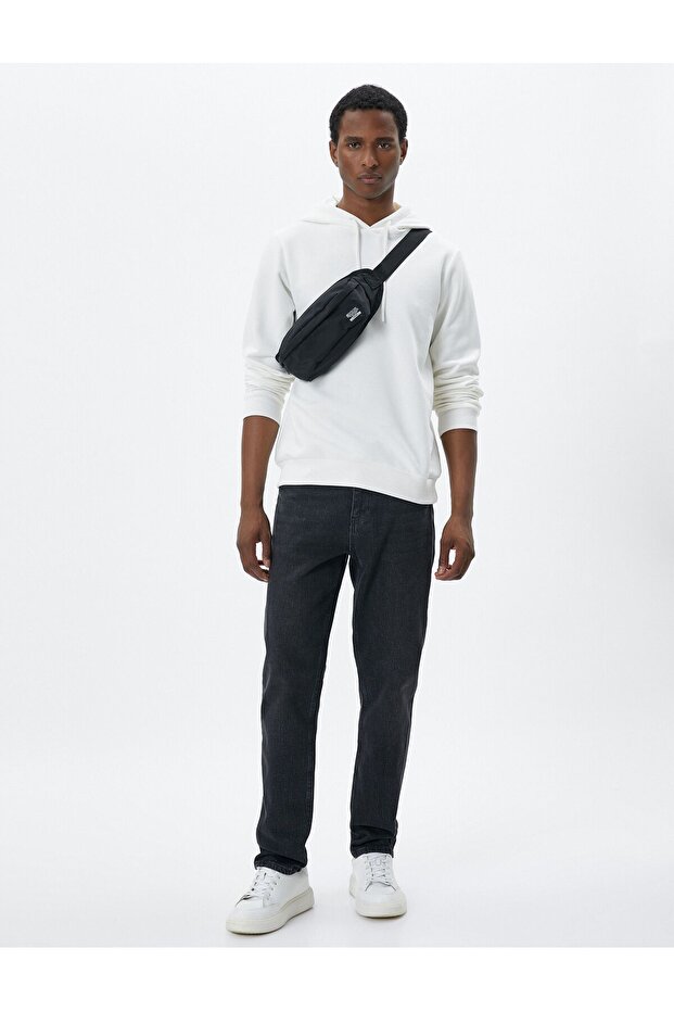 Erkek Basic Kapşonlu Sweat - 1