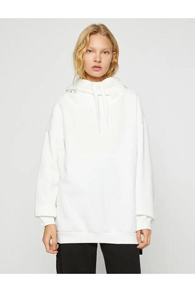 Kadın Kapüşonlu Basic Sweat - 3