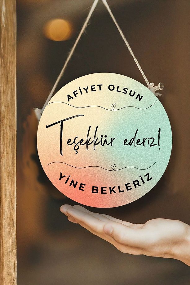 Cafe, Restoran, Büfe Duvar, Kapı, Çift Taraflı Askılı Pano Karşılama Tabelası, Hoş Geldiniz Tablo - 3