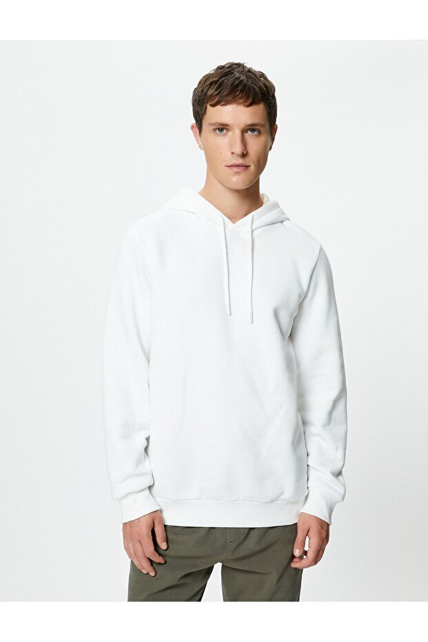 Erkek Basic Kapşonlu Sweat - 3
