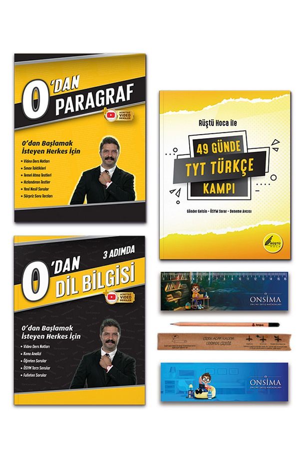 0 dan Dil Bilgisi - 0 dan Paragraf - 49 Günde Tyt Türkçe Kampı Set 3 Kitap - 1