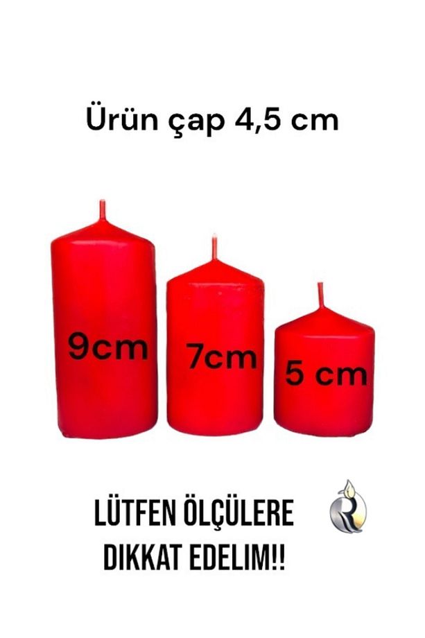 Yılbaşı Özel 3 Adet Silindir Mum seti - 4