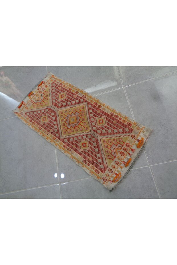 Şahmerdanoglu 50 X 102 cm Hand Woven, Small Adana Local Cecim, Decoration for Your Kitchen 746