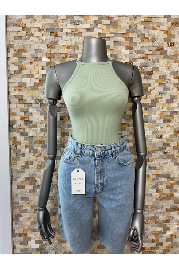 3804 Aksesuarlı Crop Top -mint