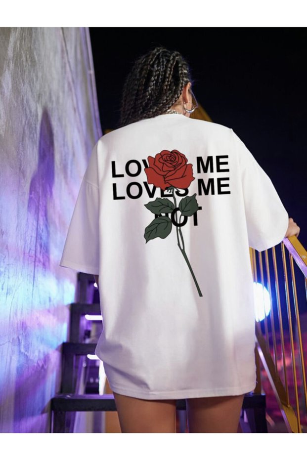 Women's White Loves Me Printed T-Shirt