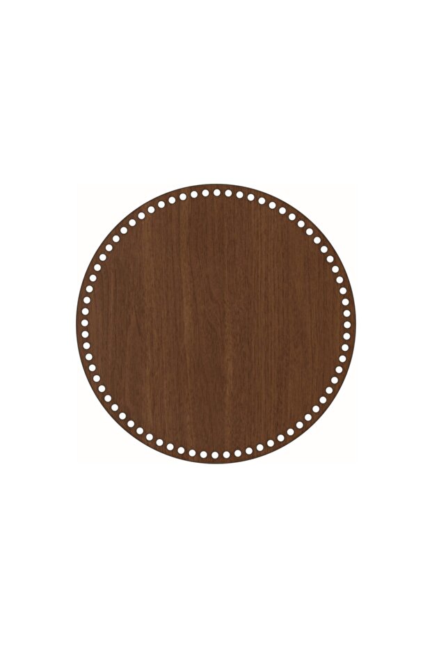 Wooden Bag Base Round - 25X25 - Hisar Walnut