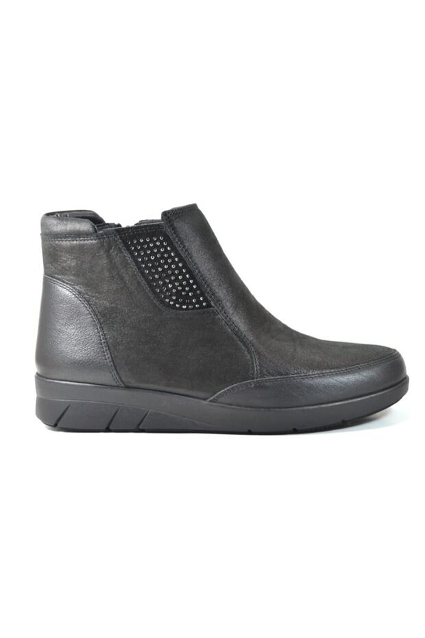 20bk100.p09 Genuine Leather Black Orthopedic Women's Mother Boots