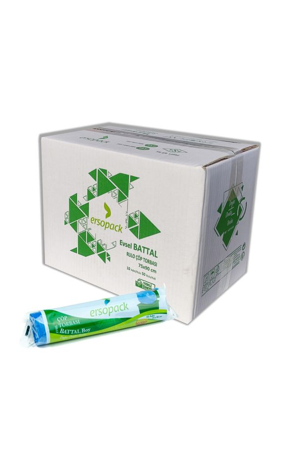 Evsel Battal Boy Çöp Torbası 75x90 Cm 50 Rulo 500 Adet Çöp Poşeti - 1