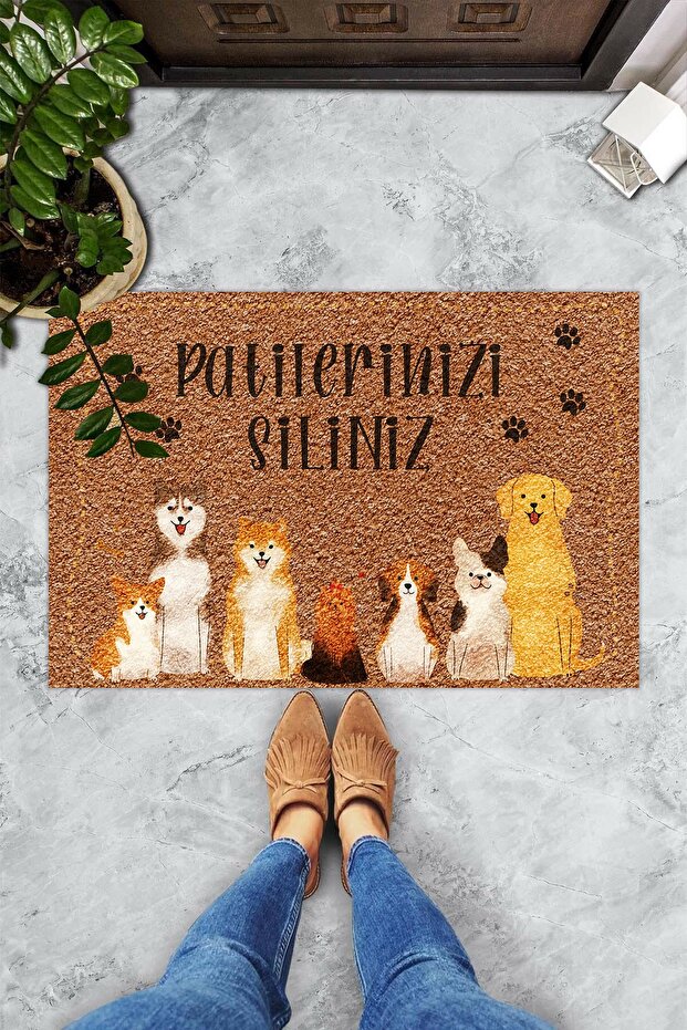 Wipe Your Paws Dogs Family Decorative Door Mat