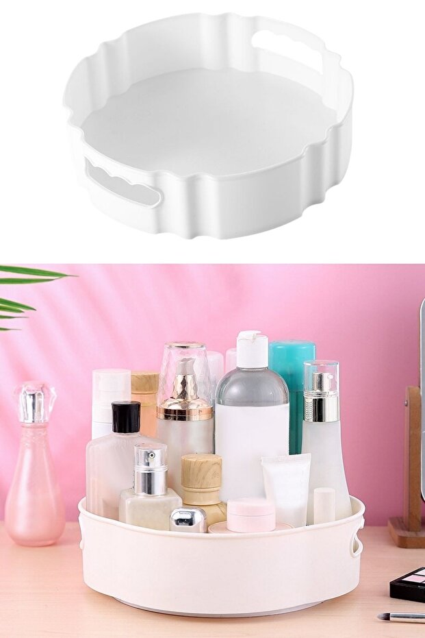 Round Tray with 360 Degree Rotating Mechanism - Presentation and Service Organizer Table - 1