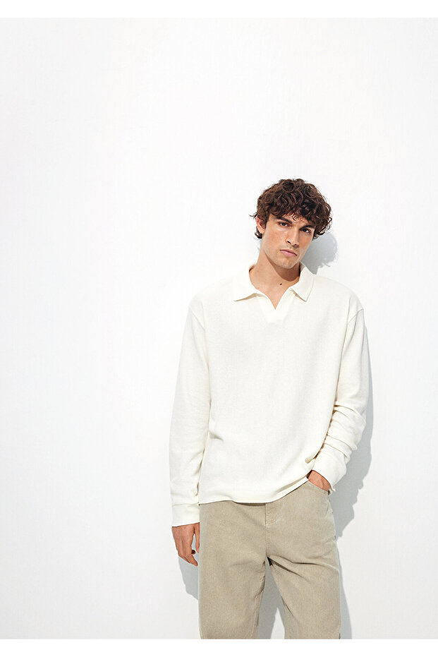 White T-Shirt Loose Fit / Loose Relaxed Fit 0612329 -80194