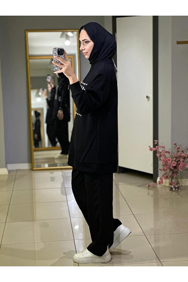 PEARLED TUNIC WITH STONE WRITTING INSIDE - 4