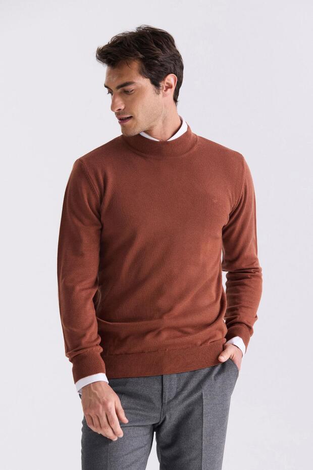 Cinnamon Slim Fit Half Fisherman Knitwear Sweater