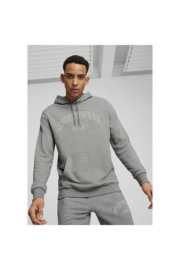 Ess Logo Lab Men's Gray Hooded Sweatshirt