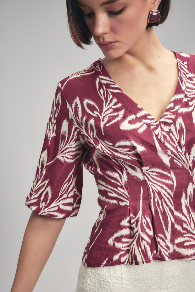 Vzorovaná halenka s výstřihem do V Emp.murdum 11543591000 - 2