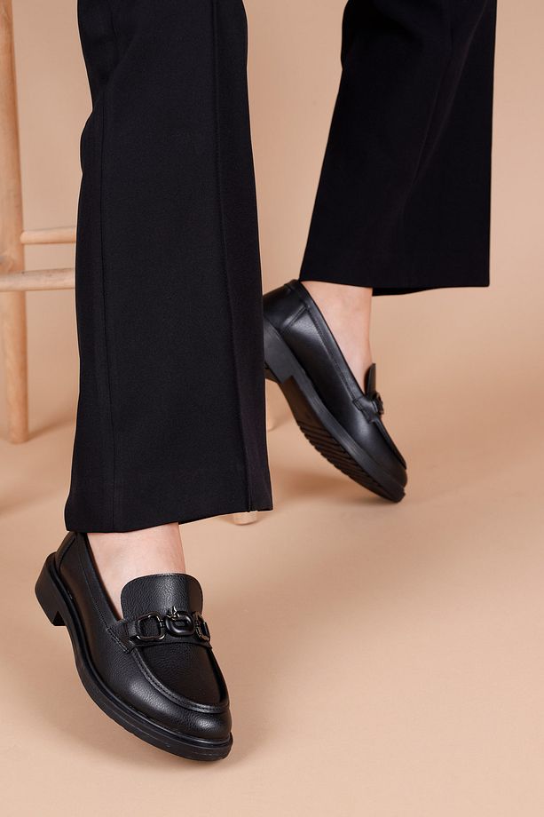 Mader Kadın Siyah Loafer Ayakkabı - 1